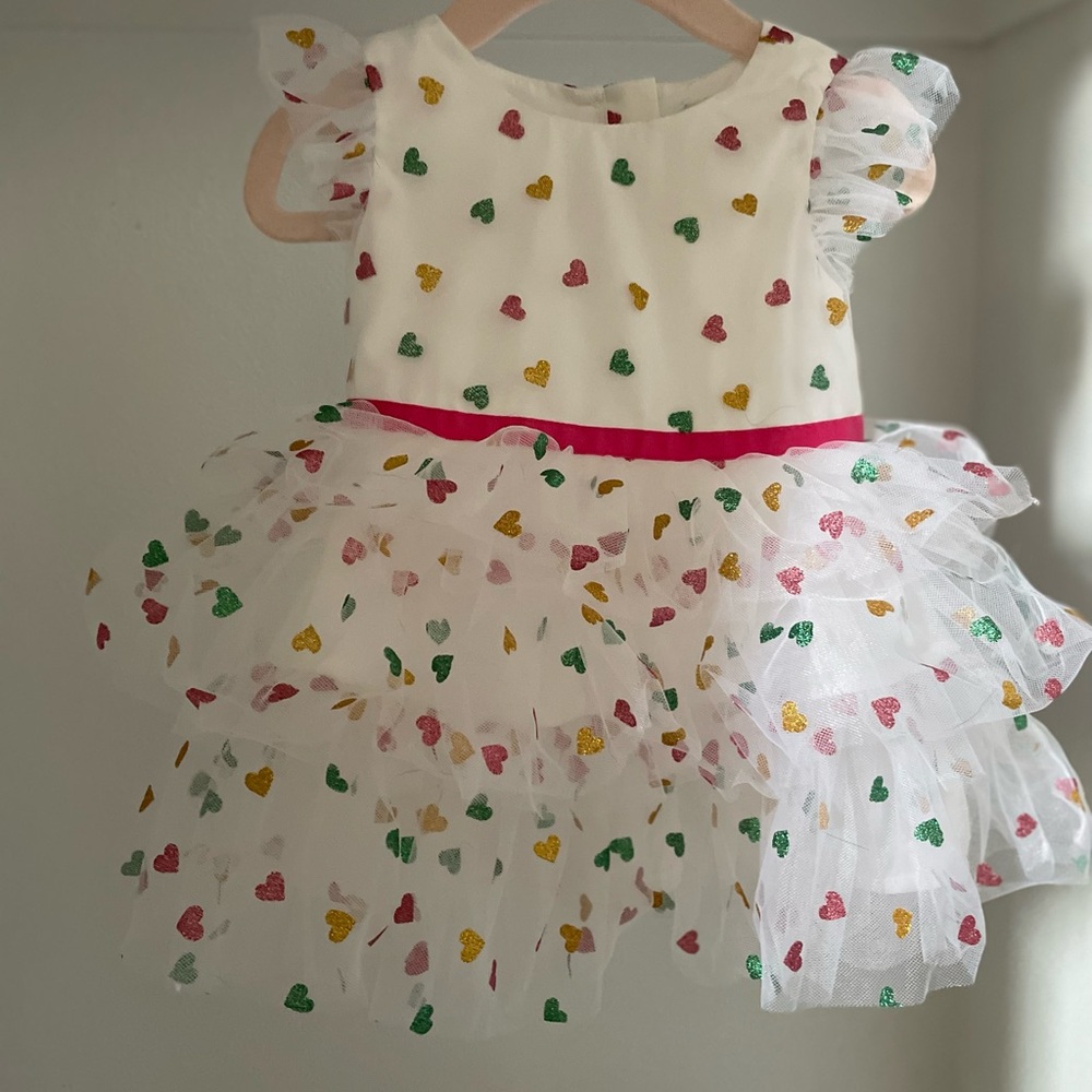 Janie and Jack SPARKLE HEART TULLE DRESS